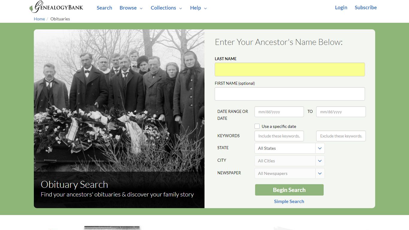 Largest Obituary Search Finder By Name | GenealogyBank