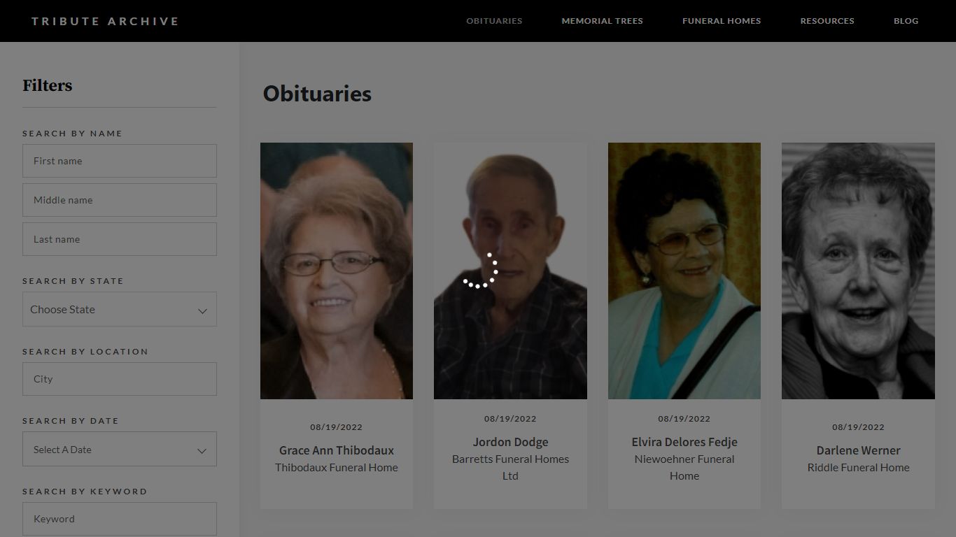 Search Obituaries | Tribute Archive